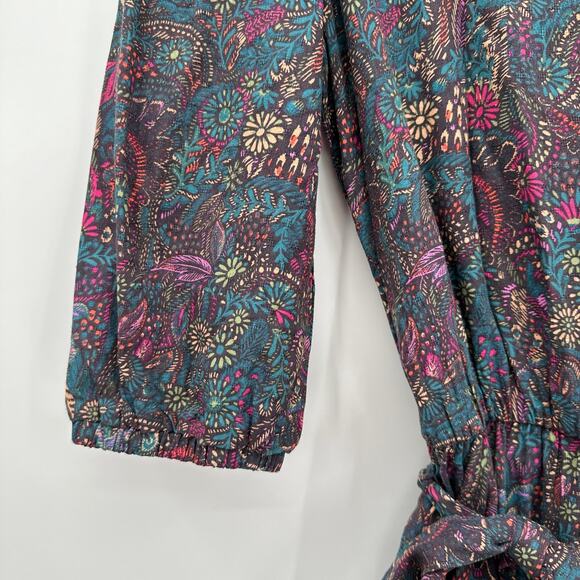 EVEREVE NWT Ember Multicolor Print Puff Sleeve Jumpsuit // XS - Picture 9 of 15